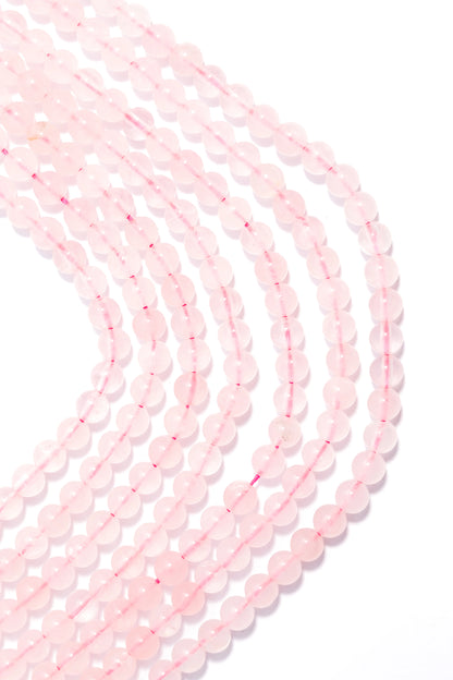 Hilo de Cuarzo Rosa Bola