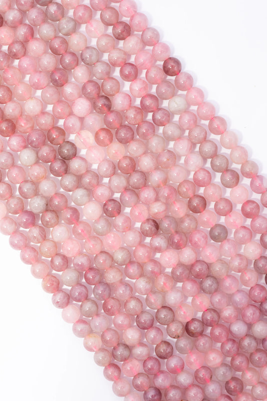 Hilo de Cuarzo Rosa Bola
