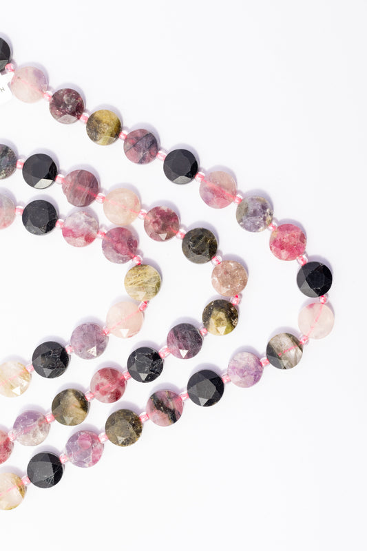 Hilo de Turmalina Moneda Facetada