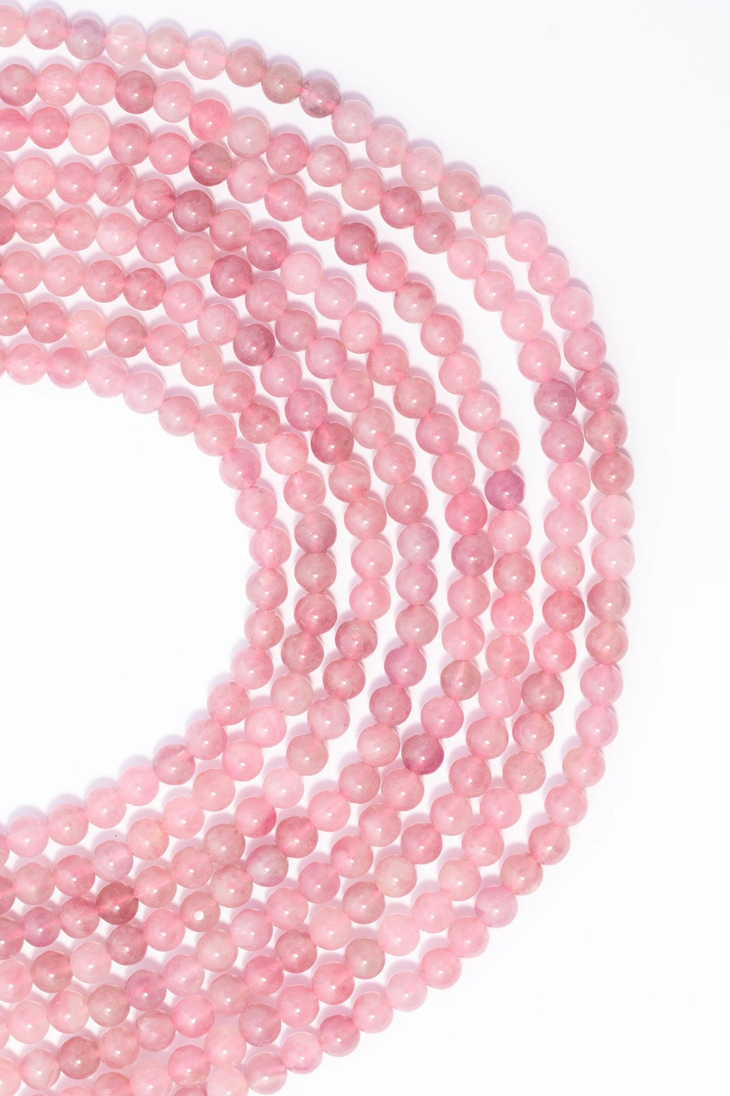 Hilo de Cuarzo Rosa de Madagascar Bola