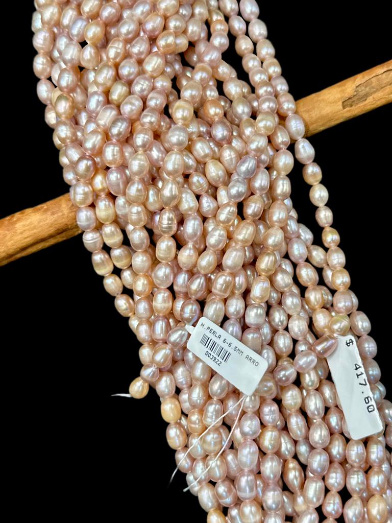 Perla Rosa Arroz 6-6.5mm - Piedras Calibradas